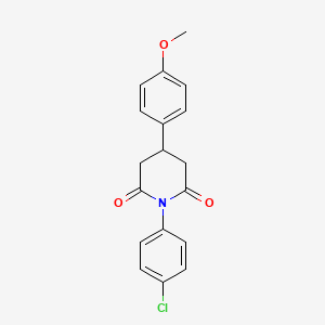 molecular formula C18H16ClNO3 B11276643 1-(4-Chlorophenyl)-4-(4-methoxyphenyl)piperidine-2,6-dione 