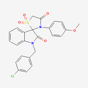 1-[(4-Chlorophenyl)methyl]-3'-(4-methoxyphenyl)-1,2-dihydrospiro[indole-3,2'-[1lambda6,3]thiazolidine]-1',1',2,4'-tetrone