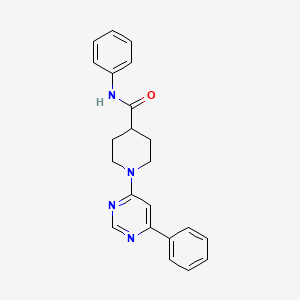 molecular formula C22H22N4O B11276655 N-phenyl-1-(6-phenylpyrimidin-4-yl)piperidine-4-carboxamide 