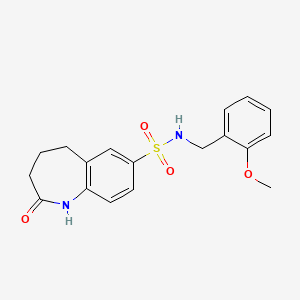 molecular formula C18H20N2O4S B11276664 N-(2-methoxybenzyl)-2-oxo-2,3,4,5-tetrahydro-1H-1-benzazepine-7-sulfonamide 