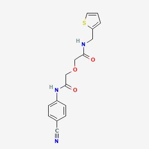 molecular formula C16H15N3O3S B11276725 2-{2-[(4-cyanophenyl)amino]-2-oxoethoxy}-N-(thiophen-2-ylmethyl)acetamide 