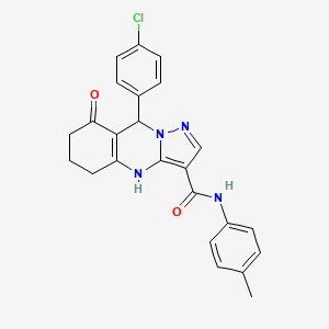 9-(4-chlorophenyl)-N-(4-methylphenyl)-8-oxo-4,5,6,7,8,9-hexahydropyrazolo[5,1-b]quinazoline-3-carboxamide