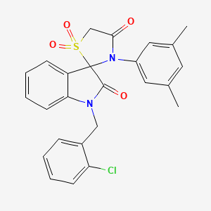 molecular formula C25H21ClN2O4S B11276775 1-(2-Chlorobenzyl)-3'-(3,5-dimethylphenyl)spiro[indoline-3,2'-thiazolidine]-2,4'-dione 1',1'-dioxide 