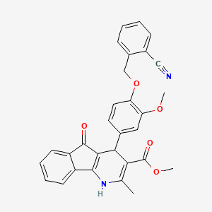 molecular formula C30H24N2O5 B11276778 methyl 4-{4-[(2-cyanobenzyl)oxy]-3-methoxyphenyl}-2-methyl-5-oxo-4,5-dihydro-1H-indeno[1,2-b]pyridine-3-carboxylate 