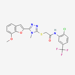 N-[2-chloro-5-(trifluoromethyl)phenyl]-2-{[5-(7-methoxy-1-benzofuran-2-yl)-4-methyl-4H-1,2,4-triazol-3-yl]sulfanyl}acetamide