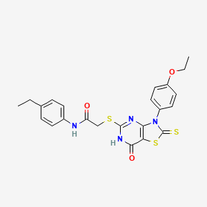 2-((3-(4-ethoxyphenyl)-7-oxo-2-thioxo-2,3,6,7-tetrahydrothiazolo[4,5-d]pyrimidin-5-yl)thio)-N-(4-ethylphenyl)acetamide