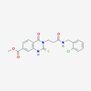 Methyl 3-(3-((2-chlorobenzyl)amino)-3-oxopropyl)-4-oxo-2-thioxo-1,2,3,4-tetrahydroquinazoline-7-carboxylate