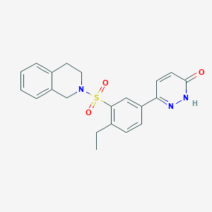 molecular formula C21H21N3O3S B11276882 6-[3-(3,4-dihydroisoquinolin-2(1H)-ylsulfonyl)-4-ethylphenyl]pyridazin-3(2H)-one 