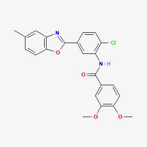 molecular formula C23H19ClN2O4 B11276902 N-[2-chloro-5-(5-methyl-1,3-benzoxazol-2-yl)phenyl]-3,4-dimethoxybenzamide 