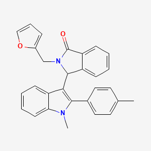 molecular formula C29H24N2O2 B11276928 2-(furan-2-ylmethyl)-3-[1-methyl-2-(4-methylphenyl)-1H-indol-3-yl]-2,3-dihydro-1H-isoindol-1-one 