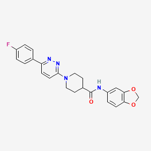 molecular formula C23H21FN4O3 B11276998 N-(benzo[d][1,3]dioxol-5-yl)-1-(6-(4-fluorophenyl)pyridazin-3-yl)piperidine-4-carboxamide 