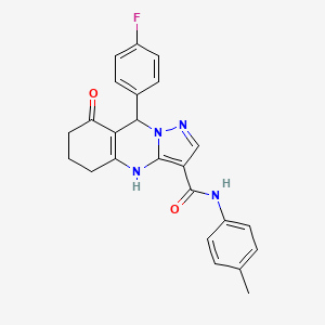 9-(4-fluorophenyl)-N-(4-methylphenyl)-8-oxo-4,5,6,7,8,9-hexahydropyrazolo[5,1-b]quinazoline-3-carboxamide