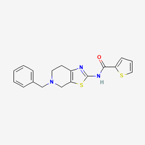 molecular formula C18H17N3OS2 B11277010 N-(5-benzyl-4,5,6,7-tetrahydrothiazolo[5,4-c]pyridin-2-yl)thiophene-2-carboxamide 