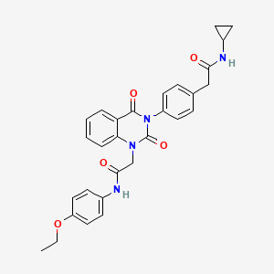 molecular formula C29H28N4O5 B11277027 N-cyclopropyl-2-[4-(1-{[(4-ethoxyphenyl)carbamoyl]methyl}-2,4-dioxo-1,2,3,4-tetrahydroquinazolin-3-yl)phenyl]acetamide 