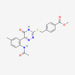 Methyl 4-({[6-(2-acetamido-5-methylphenyl)-5-oxo-4,5-dihydro-1,2,4-triazin-3-YL]sulfanyl}methyl)benzoate