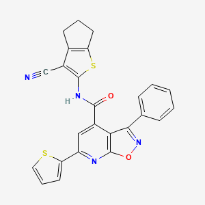 N-(3-cyano-5,6-dihydro-4H-cyclopenta[b]thiophen-2-yl)-3-phenyl-6-(thiophen-2-yl)[1,2]oxazolo[5,4-b]pyridine-4-carboxamide