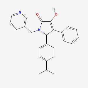 molecular formula C25H24N2O2 B11277051 3-hydroxy-4-phenyl-5-[4-(propan-2-yl)phenyl]-1-(pyridin-3-ylmethyl)-1,5-dihydro-2H-pyrrol-2-one 