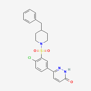 molecular formula C22H22ClN3O3S B11277112 6-{3-[(4-benzylpiperidin-1-yl)sulfonyl]-4-chlorophenyl}pyridazin-3(2H)-one 