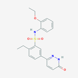 molecular formula C20H21N3O4S B11277116 N-(2-ethoxyphenyl)-2-ethyl-5-(6-oxo-1,6-dihydropyridazin-3-yl)benzenesulfonamide 