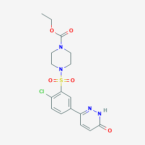 molecular formula C17H19ClN4O5S B11277122 Ethyl 4-{[2-chloro-5-(6-oxo-1,6-dihydropyridazin-3-yl)phenyl]sulfonyl}piperazine-1-carboxylate 