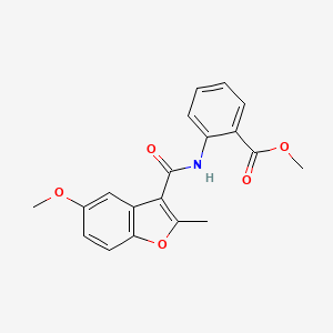 molecular formula C19H17NO5 B11277124 Methyl 2-{[(5-methoxy-2-methyl-1-benzofuran-3-yl)carbonyl]amino}benzoate 