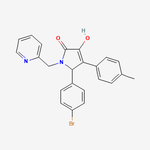 molecular formula C23H19BrN2O2 B11277133 5-(4-bromophenyl)-3-hydroxy-4-(4-methylphenyl)-1-(pyridin-2-ylmethyl)-1,5-dihydro-2H-pyrrol-2-one 