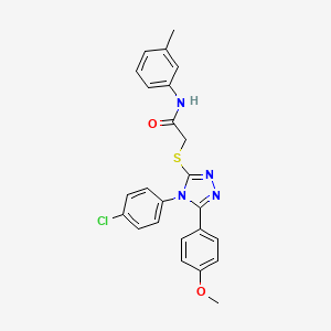 molecular formula C24H21ClN4O2S B11277159 2-{[4-(4-chlorophenyl)-5-(4-methoxyphenyl)-4H-1,2,4-triazol-3-yl]sulfanyl}-N-(3-methylphenyl)acetamide 