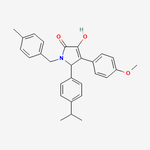 molecular formula C28H29NO3 B11277164 3-hydroxy-4-(4-methoxyphenyl)-1-(4-methylbenzyl)-5-[4-(propan-2-yl)phenyl]-1,5-dihydro-2H-pyrrol-2-one 