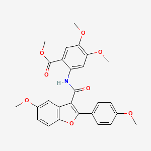 Methyl 4,5-dimethoxy-2-[5-methoxy-2-(4-methoxyphenyl)-1-benzofuran-3-amido]benzoate