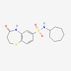 N-cycloheptyl-4-oxo-2,3,4,5-tetrahydro-1,5-benzothiazepine-7-sulfonamide