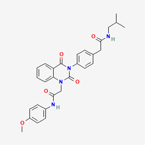 molecular formula C29H30N4O5 B11277222 2-[4-(1-{[(4-methoxyphenyl)carbamoyl]methyl}-2,4-dioxo-1,2,3,4-tetrahydroquinazolin-3-yl)phenyl]-N-(2-methylpropyl)acetamide 