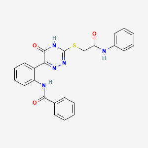 N-[2-(5-Oxo-3-{[(phenylcarbamoyl)methyl]sulfanyl}-4,5-dihydro-1,2,4-triazin-6-YL)phenyl]benzamide