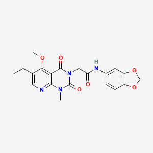 N-(benzo[d][1,3]dioxol-5-yl)-2-(6-ethyl-5-methoxy-1-methyl-2,4-dioxo-1,2-dihydropyrido[2,3-d]pyrimidin-3(4H)-yl)acetamide