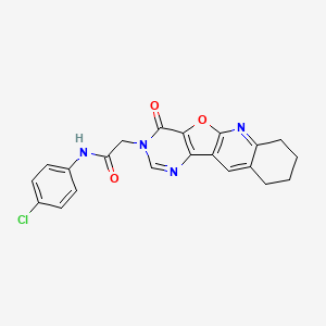 N-(4-chlorophenyl)-2-(15-oxo-17-oxa-2,12,14-triazatetracyclo[8.7.0.03,8.011,16]heptadeca-1(10),2,8,11(16),12-pentaen-14-yl)acetamide