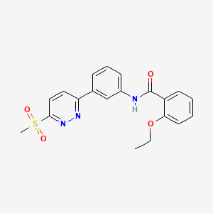 molecular formula C20H19N3O4S B11277253 2-ethoxy-N-(3-(6-(methylsulfonyl)pyridazin-3-yl)phenyl)benzamide 