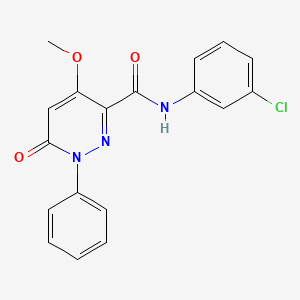 molecular formula C18H14ClN3O3 B11277276 N-(3-chlorophenyl)-4-methoxy-6-oxo-1-phenyl-1,6-dihydropyridazine-3-carboxamide 