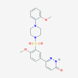 molecular formula C22H24N4O5S B11277281 6-(4-methoxy-3-{[4-(2-methoxyphenyl)piperazin-1-yl]sulfonyl}phenyl)pyridazin-3(2H)-one 