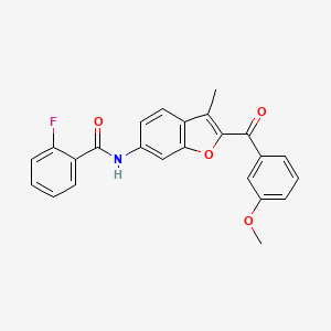 molecular formula C24H18FNO4 B11277294 2-fluoro-N-[2-(3-methoxybenzoyl)-3-methyl-1-benzofuran-6-yl]benzamide 