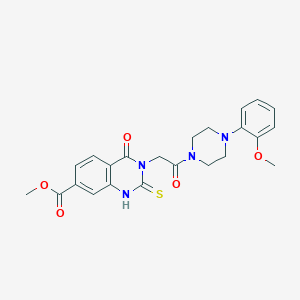 Methyl 3-(2-(4-(2-methoxyphenyl)piperazin-1-yl)-2-oxoethyl)-4-oxo-2-thioxo-1,2,3,4-tetrahydroquinazoline-7-carboxylate