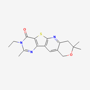 14-ethyl-5,5,13-trimethyl-6-oxa-17-thia-2,12,14-triazatetracyclo[8.7.0.03,8.011,16]heptadeca-1,3(8),9,11(16),12-pentaen-15-one