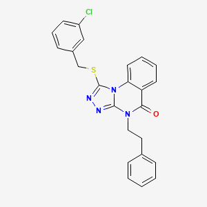 1-((3-chlorobenzyl)thio)-4-phenethyl-[1,2,4]triazolo[4,3-a]quinazolin-5(4H)-one