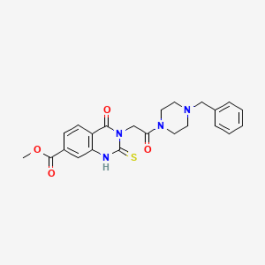 Methyl 3-(2-(4-benzylpiperazin-1-yl)-2-oxoethyl)-4-oxo-2-thioxo-1,2,3,4-tetrahydroquinazoline-7-carboxylate