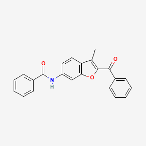 molecular formula C23H17NO3 B11277409 N-(2-benzoyl-3-methyl-1-benzofuran-6-yl)benzamide 