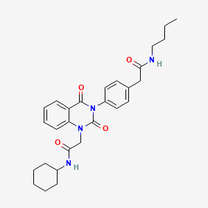 N-butyl-2-(4-(1-(2-(cyclohexylamino)-2-oxoethyl)-2,4-dioxo-1,2-dihydroquinazolin-3(4H)-yl)phenyl)acetamide