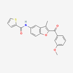 molecular formula C22H17NO4S B11277442 N-[2-(3-methoxybenzoyl)-3-methyl-1-benzofuran-5-yl]thiophene-2-carboxamide 