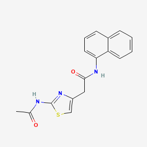 molecular formula C17H15N3O2S B11277468 2-(2-acetamidothiazol-4-yl)-N-(naphthalen-1-yl)acetamide 