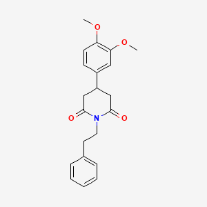 molecular formula C21H23NO4 B11277475 4-(3,4-Dimethoxyphenyl)-1-(2-phenylethyl)piperidine-2,6-dione 