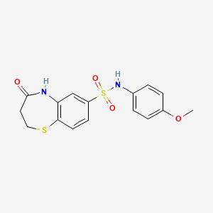 molecular formula C16H16N2O4S2 B11277499 N-(4-methoxyphenyl)-4-oxo-2,3,4,5-tetrahydro-1,5-benzothiazepine-7-sulfonamide 