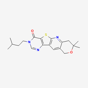 5,5-dimethyl-14-(3-methylbutyl)-6-oxa-17-thia-2,12,14-triazatetracyclo[8.7.0.03,8.011,16]heptadeca-1,3(8),9,11(16),12-pentaen-15-one