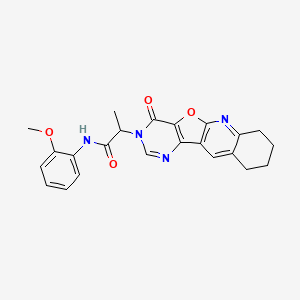 N-(2-methoxyphenyl)-2-(15-oxo-17-oxa-2,12,14-triazatetracyclo[8.7.0.03,8.011,16]heptadeca-1(10),2,8,11(16),12-pentaen-14-yl)propanamide